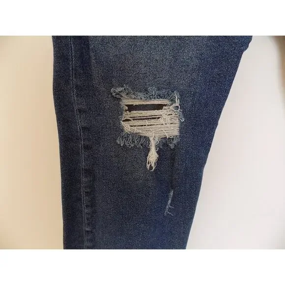 Good American straight leg distressed jeans high waist size 16 - Picture 4 of 8